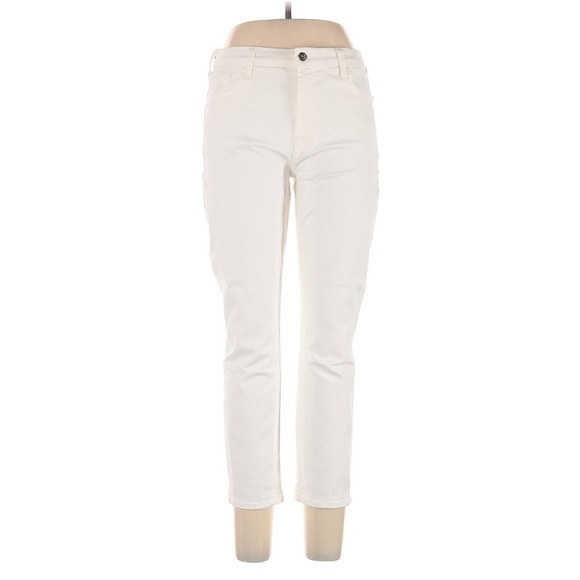 JEN7 by 7 For All Mankind White Boyfriend Skinny Jeans Sz 10 NWT - Picture 1 of 4